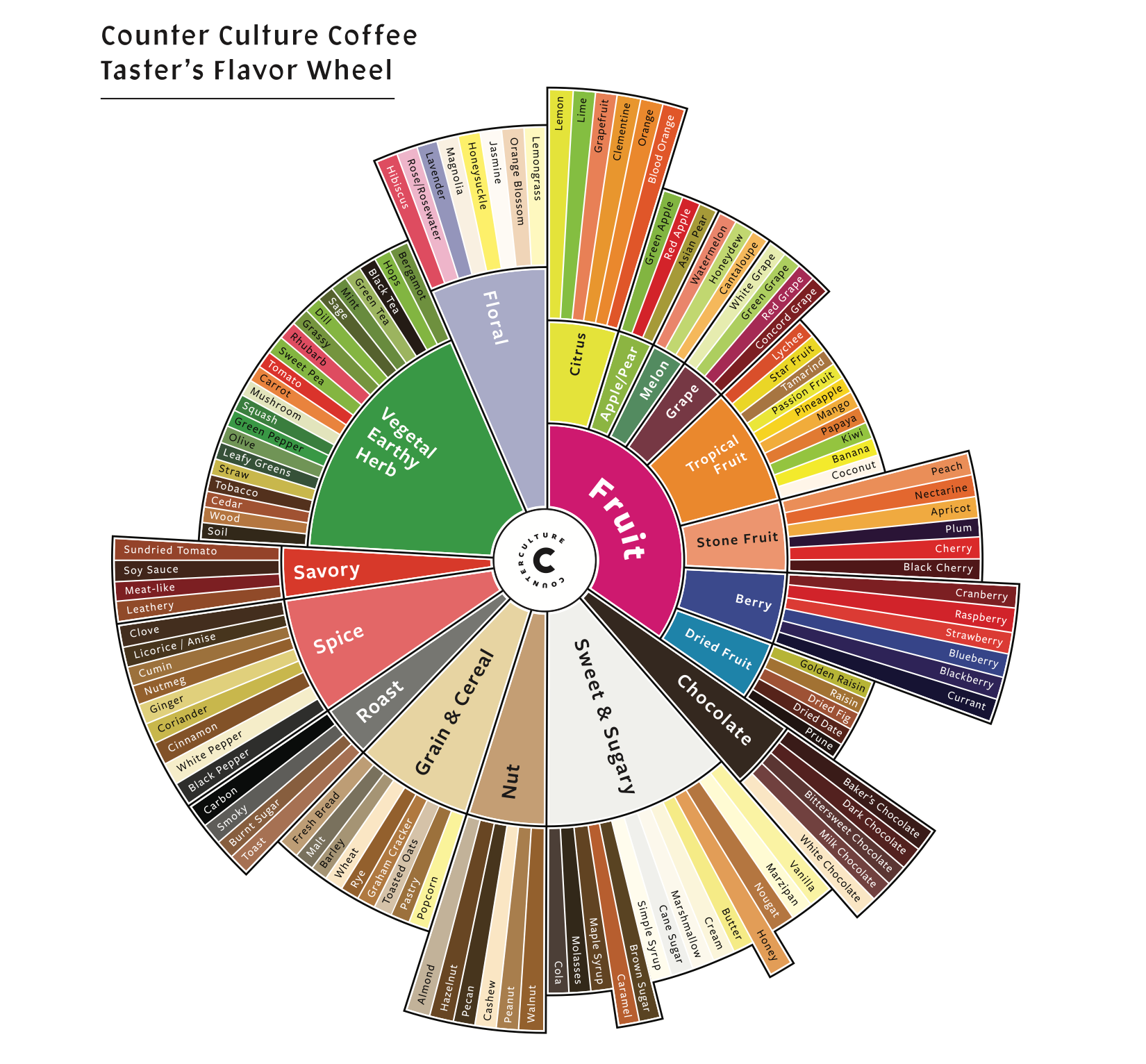Counter Culture coffee flavor wheel